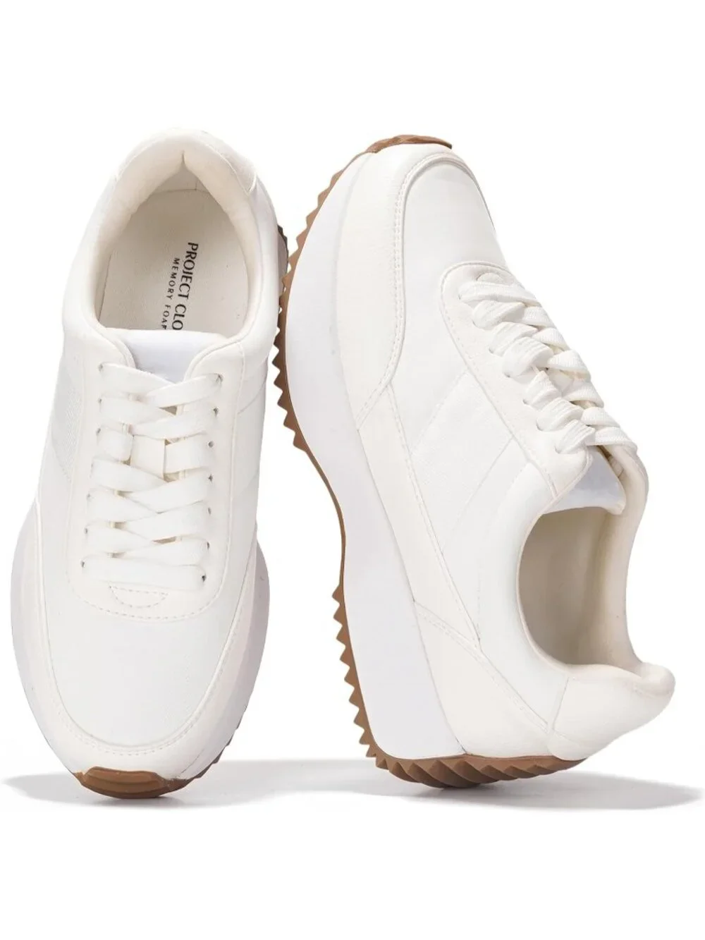 Women's Serena Cream Confrontable Memory Foam Lightweight Lace Up Sneaker Shoes